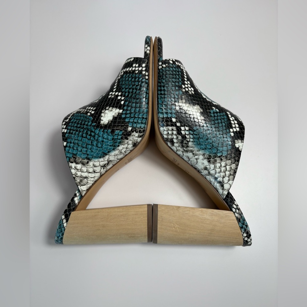 botkier Ross Block Heel-Slide Sandal in Snake Print Leather-Size: 7.5-Preowned - Picture 4 of 7